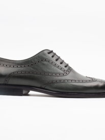 Men's Green Wingtip Brogue Oxfords - Classic Leather Formal Shoes for Men (V24-86)