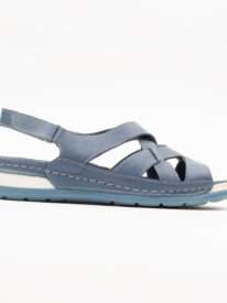 Comfortable Blue Leather Slingback Sandals for Women Stylish Summer Footwear with Open-Toe Design (K127)