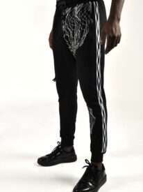 Calvano Men's Athletic Jogger Pants with Geometric Print Stylish and Comfortable Track Pants