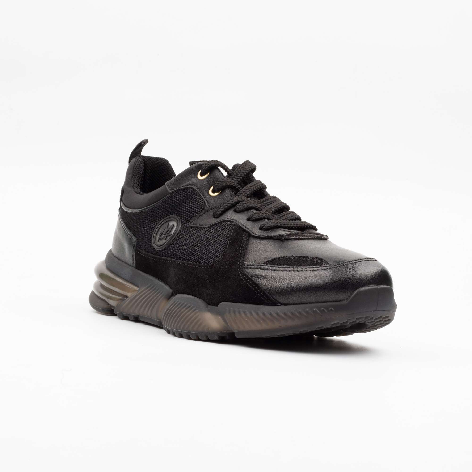 All-Black Leather Sneakers – Sleek Design, Unmatched Comfort(M12419) - Image 4