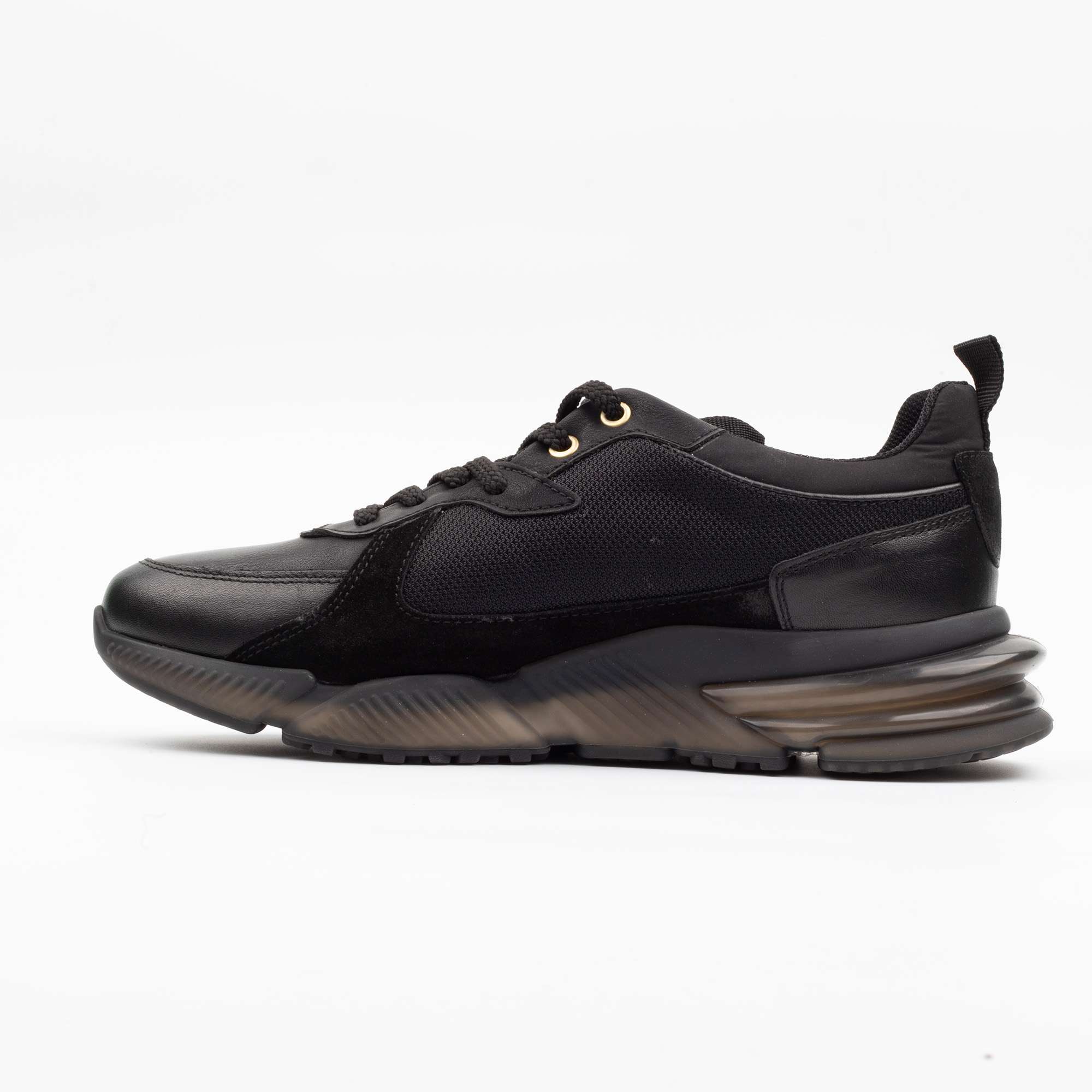 All-Black Leather Sneakers – Sleek Design, Unmatched Comfort(M12419) - Image 5