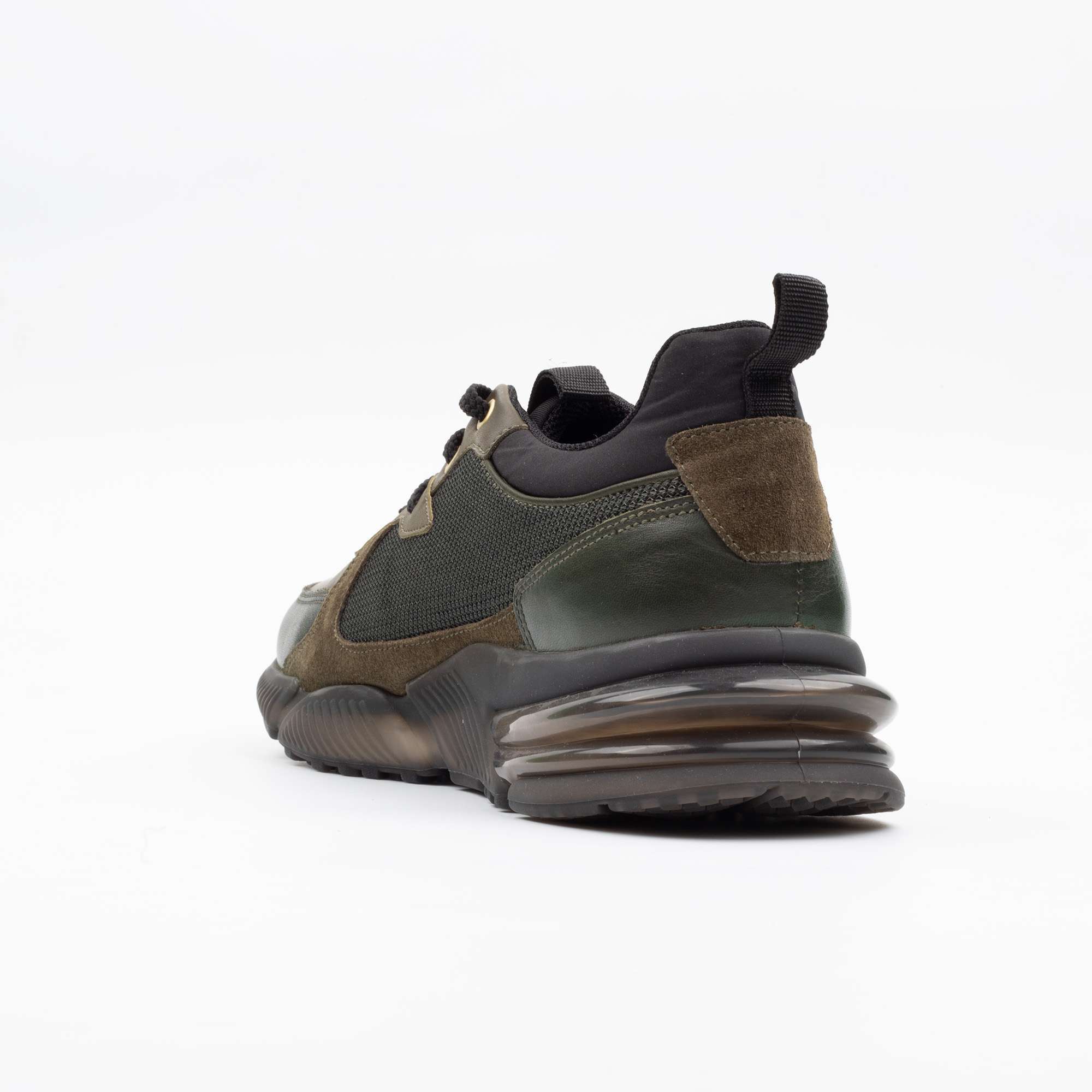 Olive Green Leather Sneakers Rugged Style with Athletic Performance (M12419) - Image 6