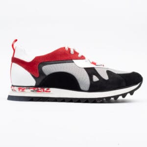 Stylish Red and Black Mesh Sneaker for Men - Lightweight and Trendy Design (M13023)