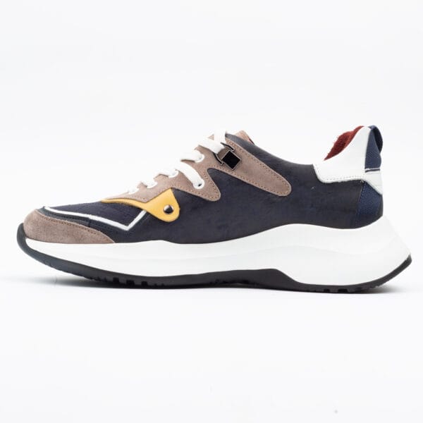 Trendy Navy and Beige Quilted Sneaker for Men - Modern Style and Everyday Comfort (M13182) - Image 5