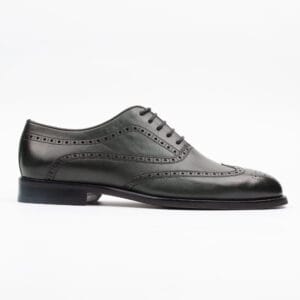 Men's Green Wingtip Brogue Oxfords - Classic Leather Formal Shoes for Men (V24-86)