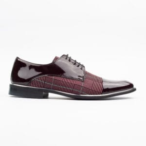 Burgundy Plaid Oxford Shoes - Stylish Men's Formal Footwear (M2055)