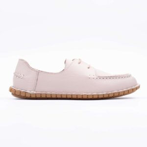 Elegant Beige Lace-Up Loafers for Women Comfortable and Versatile Footwear (K270)