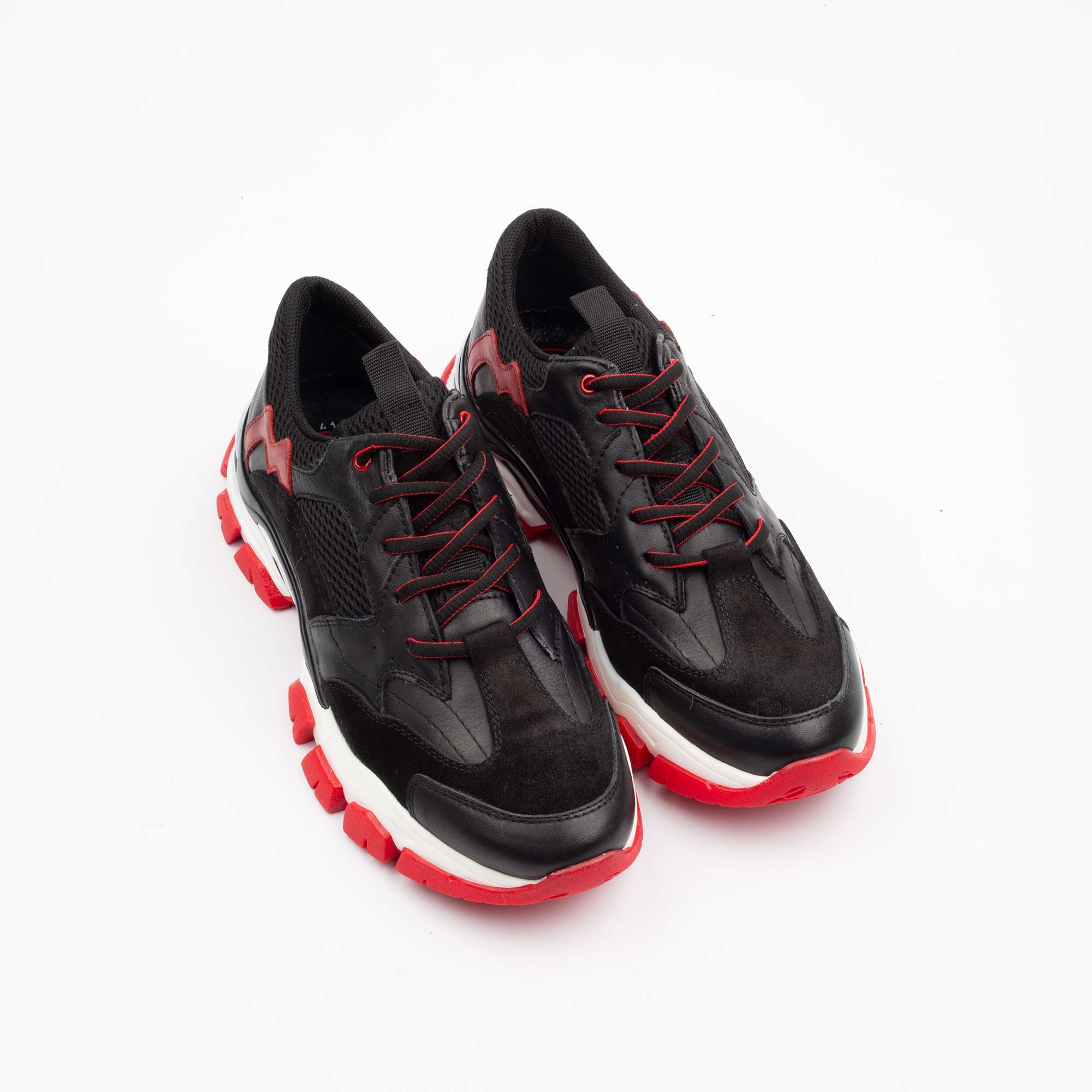 Black and Red Chunky Sneakers – Bold, Stylish, and Comfortable Footwear for Everyday Wear (M13035) - Image 2