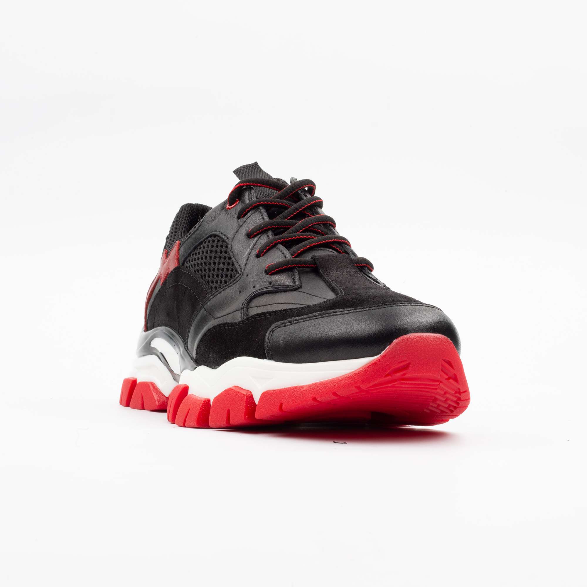 Black and Red Chunky Sneakers – Bold, Stylish, and Comfortable Footwear for Everyday Wear (M13035) - Image 4