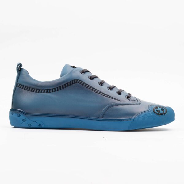 Blue Leather Low-Top Sneakers – Stylish and Comfortable for All-Day Wear (M15083)