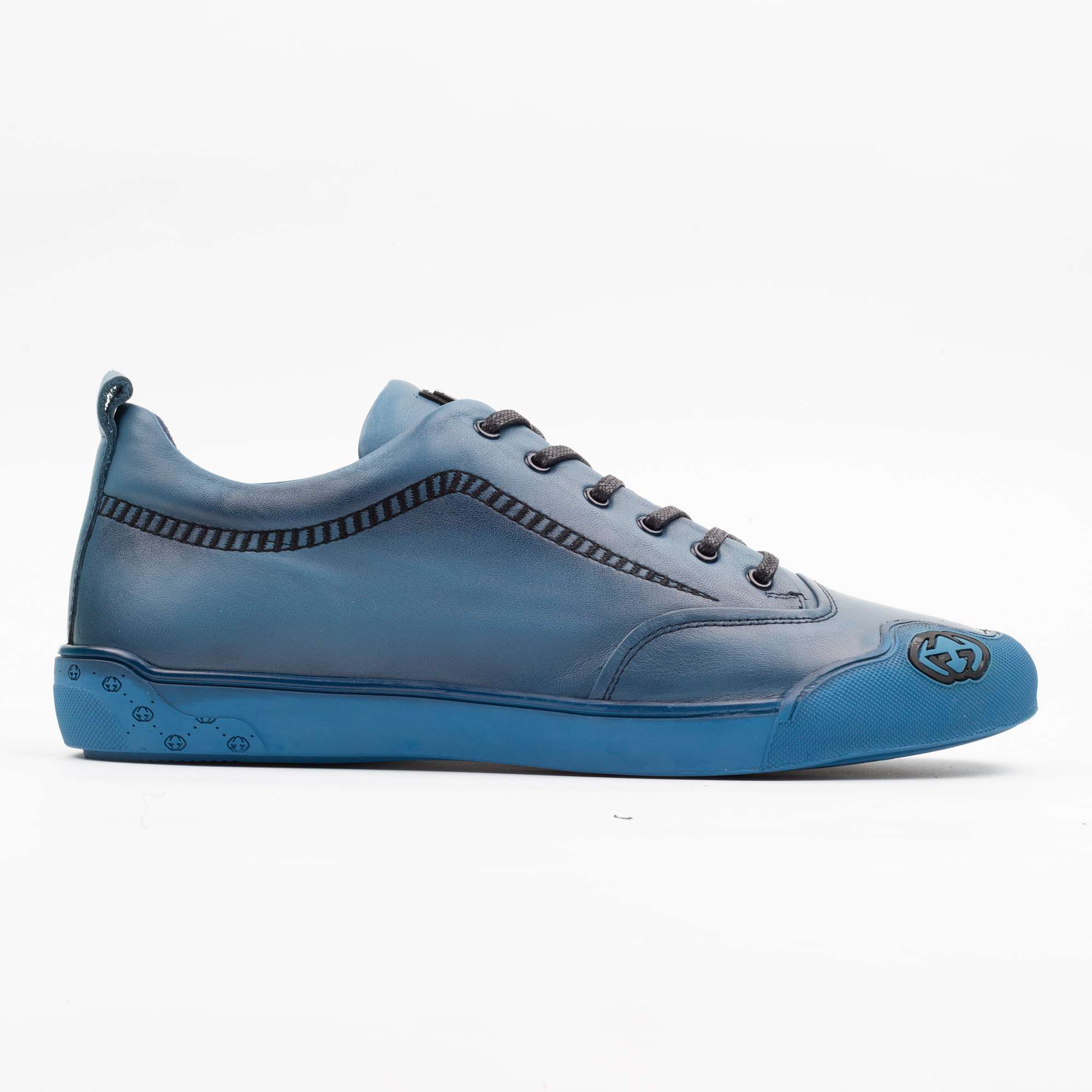 Blue Leather Low-Top Sneakers – Stylish and Comfortable for All-Day Wear (M15083)