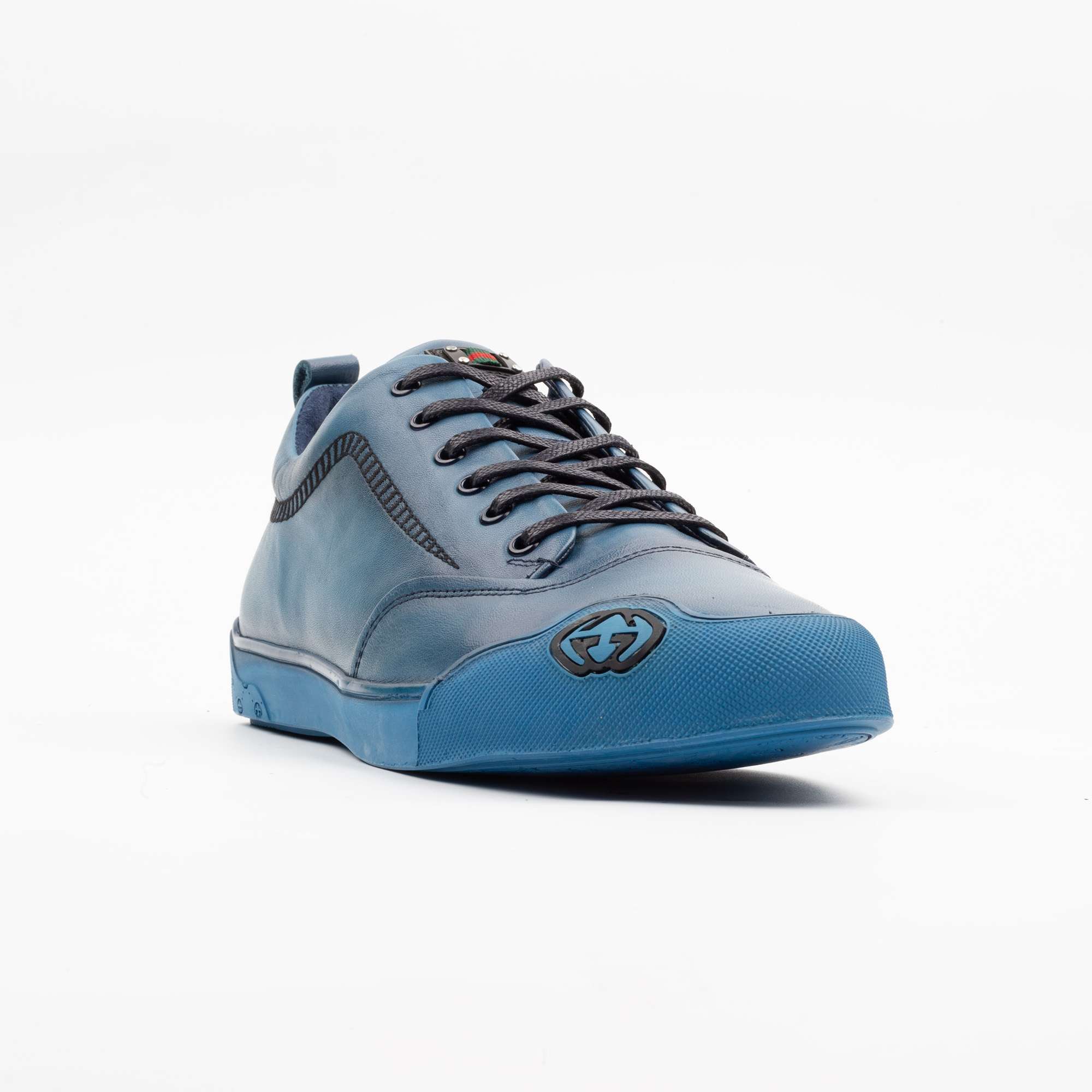 Blue Leather Low-Top Sneakers – Stylish and Comfortable for All-Day Wear (M15083) - Image 4