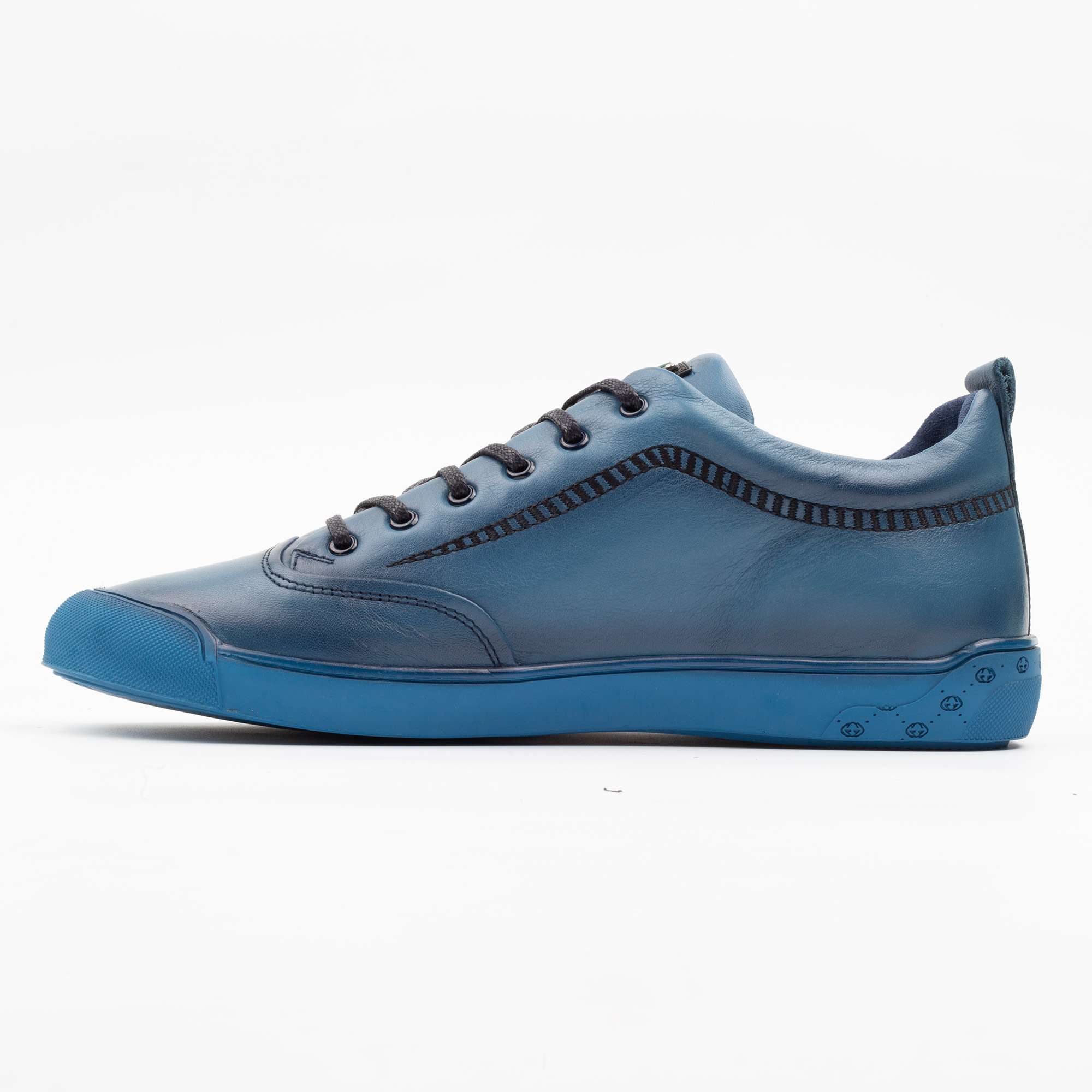 Blue Leather Low-Top Sneakers – Stylish and Comfortable for All-Day Wear (M15083) - Image 5