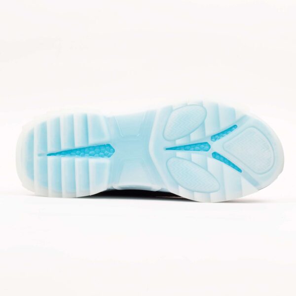 Black Textured Sneakers with Ice Blue Soles – Bold Style Meets Ultimate Comfort (M15415) - Image 7