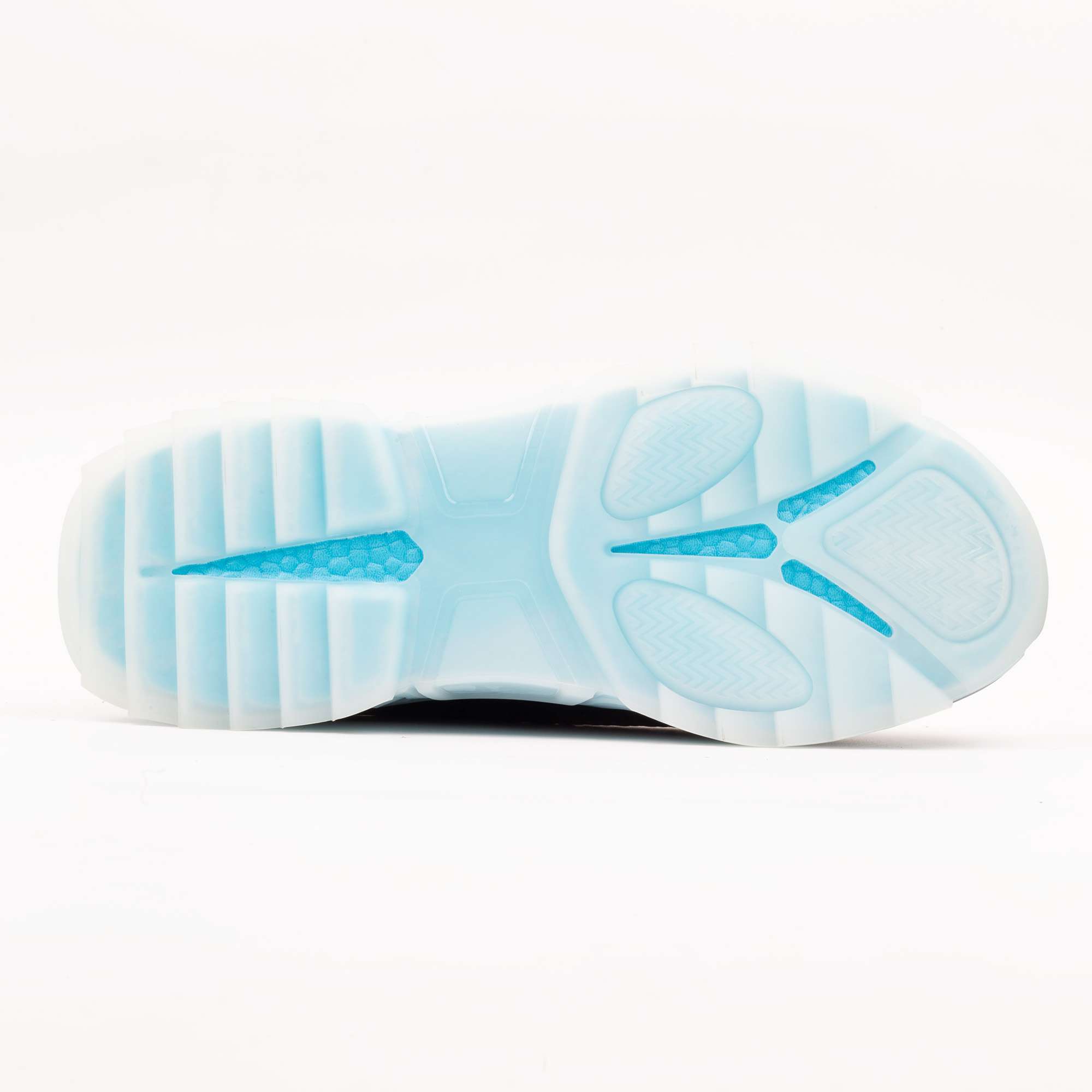 Black Textured Sneakers with Ice Blue Soles – Bold Style Meets Ultimate Comfort (M15415) - Image 7