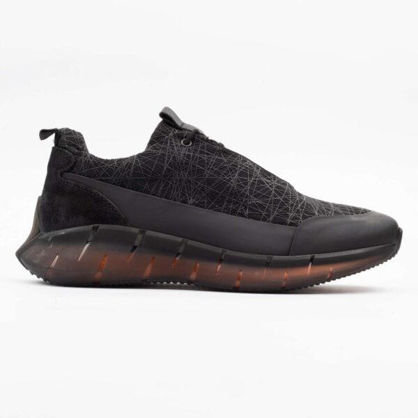Black Geometric Running Sneakers Sleek Stylish, and Performance-Driven Footwear (M12548)