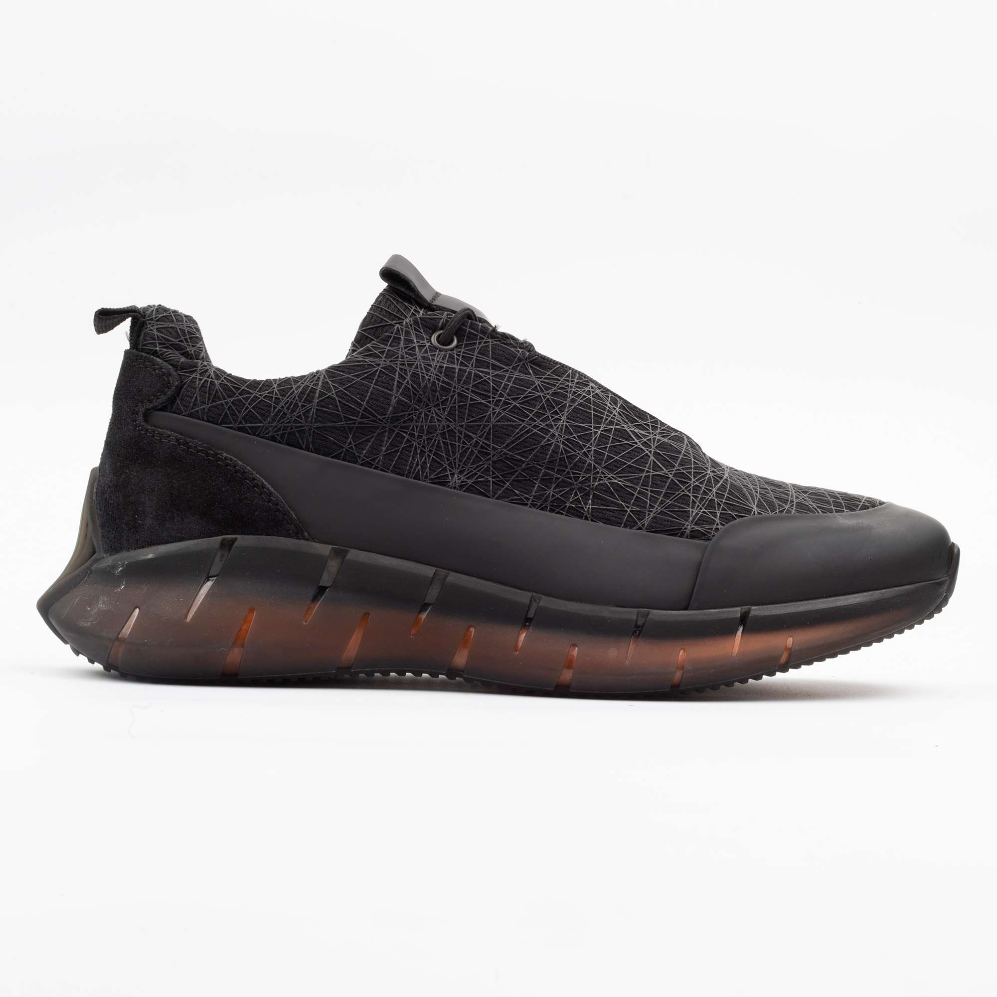Black Geometric Running Sneakers Sleek Stylish, and Performance-Driven Footwear (M12548)