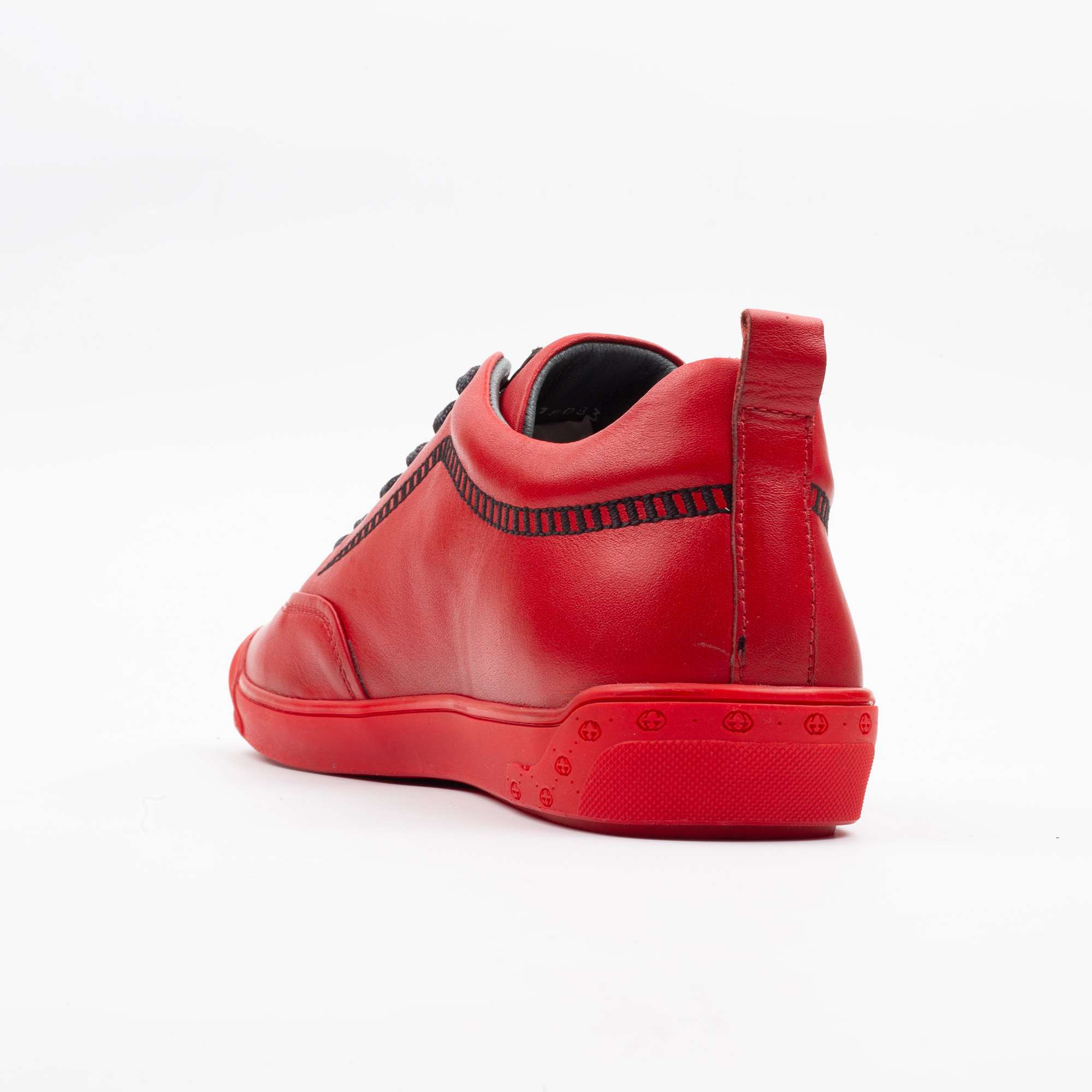 Red Leather Low-Top Sneakers – Bold Style for the Fashion-Forward (M15083) - Image 6
