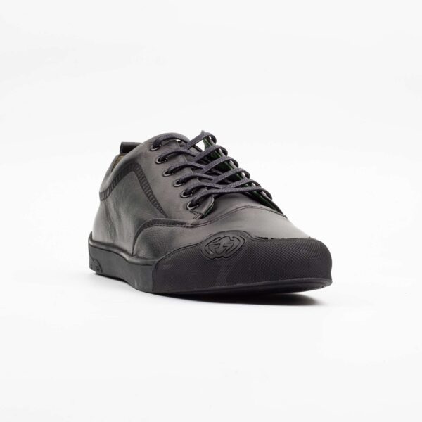 Black Leather Low-Top Sneakers – Sleek Style Meets Everyday Comfort (M15083) - Image 4