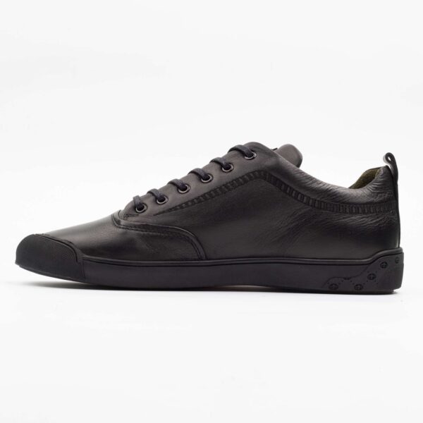 Black Leather Low-Top Sneakers – Sleek Style Meets Everyday Comfort (M15083) - Image 5