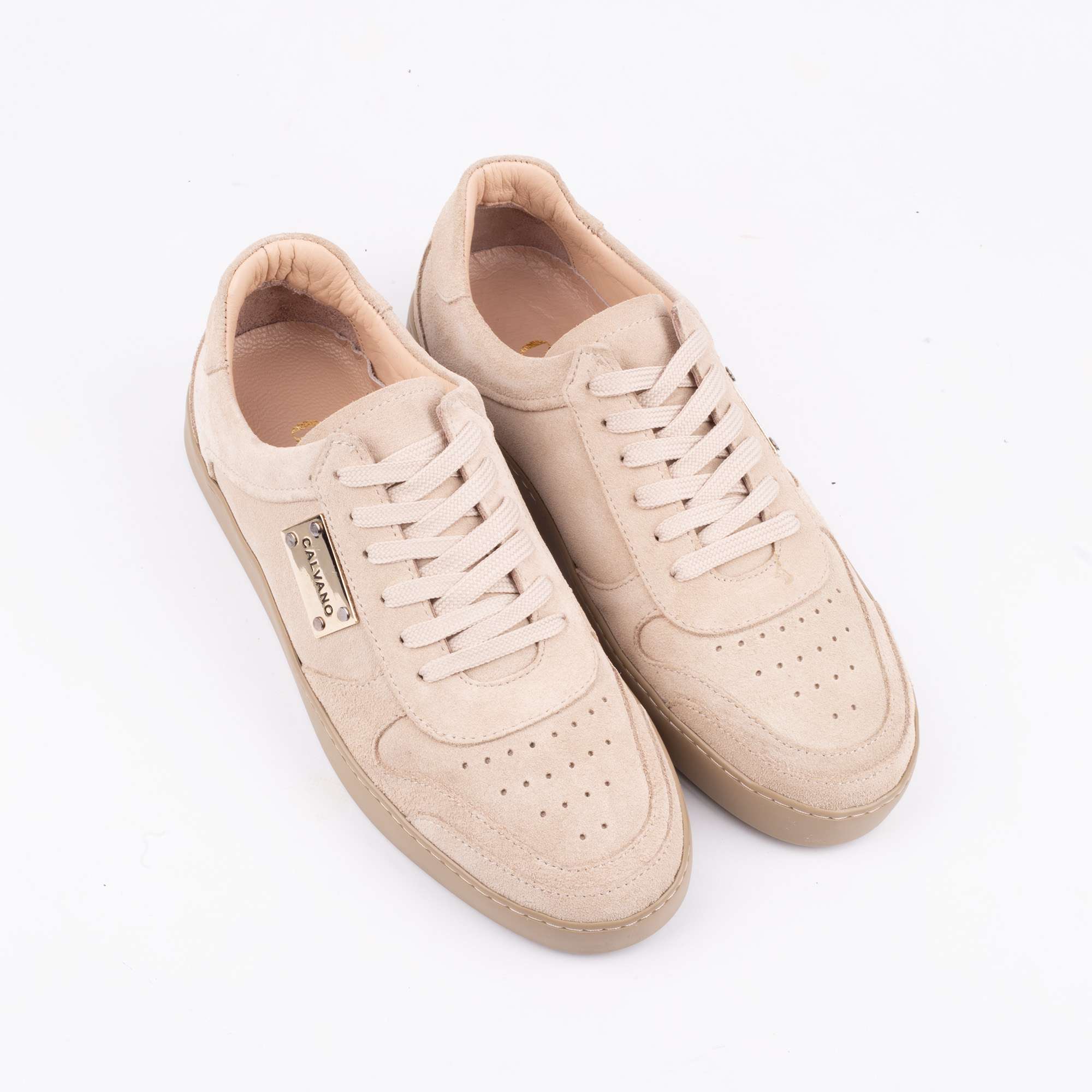 Beige Suede Sneakers Minimalist and Comfortable Everyday Footwear (222-20) - Image 2