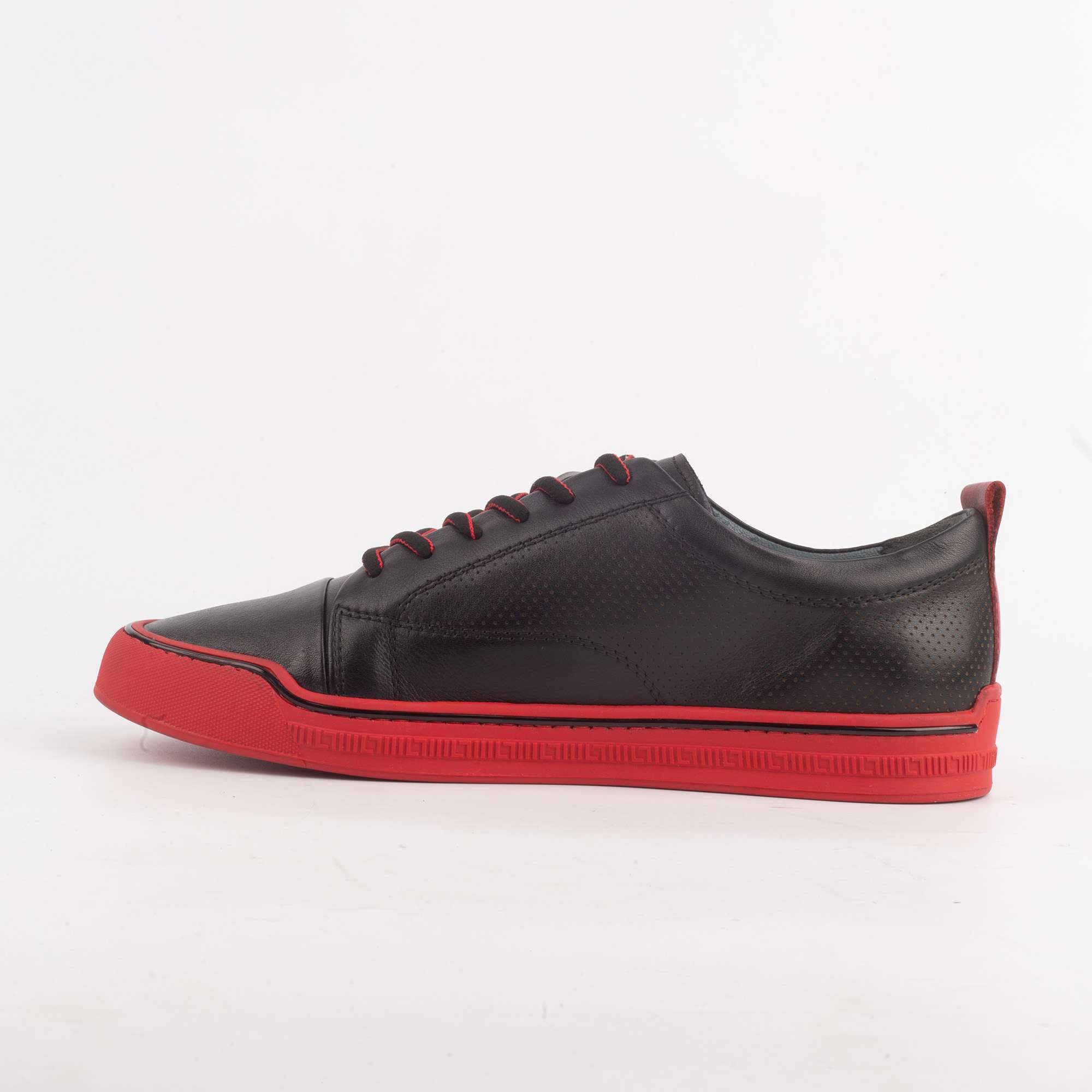 Black and Red Leather Sneakers – Bold Contrast, Premium Comfort (M13017) - Image 5