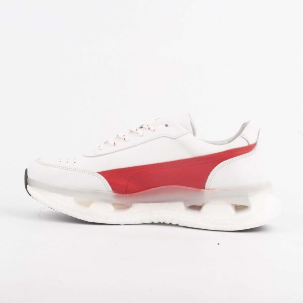 Men's White and Red Sneakers with Air Cushion Sole for Maximum Comfort(17346) - Image 4