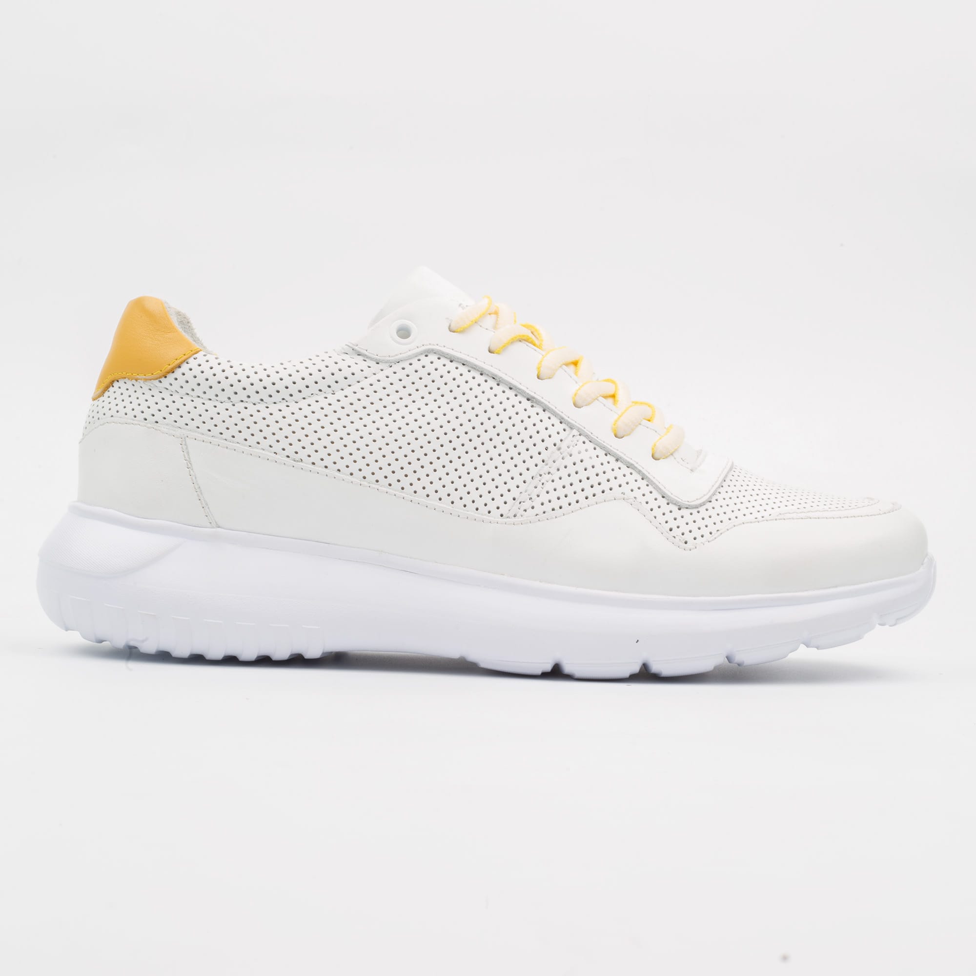 Stylish White Leather Sneaker for Men - Modern Comfort with a Clean Look (M13123)