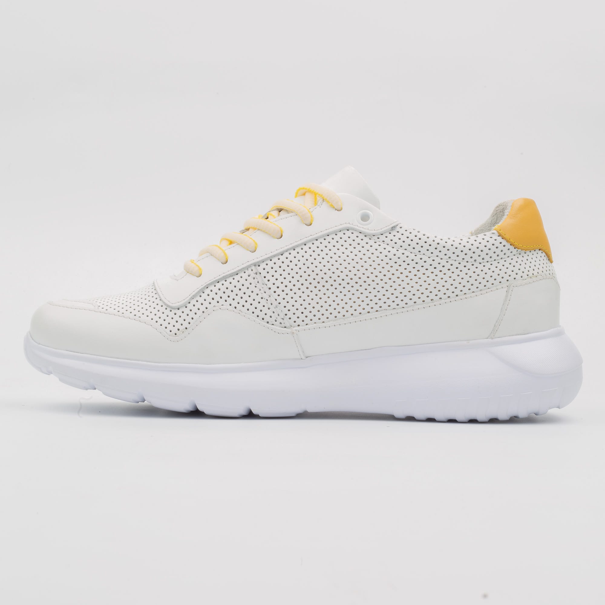 Stylish White Leather Sneaker for Men - Modern Comfort with a Clean Look (M13123) - Image 4