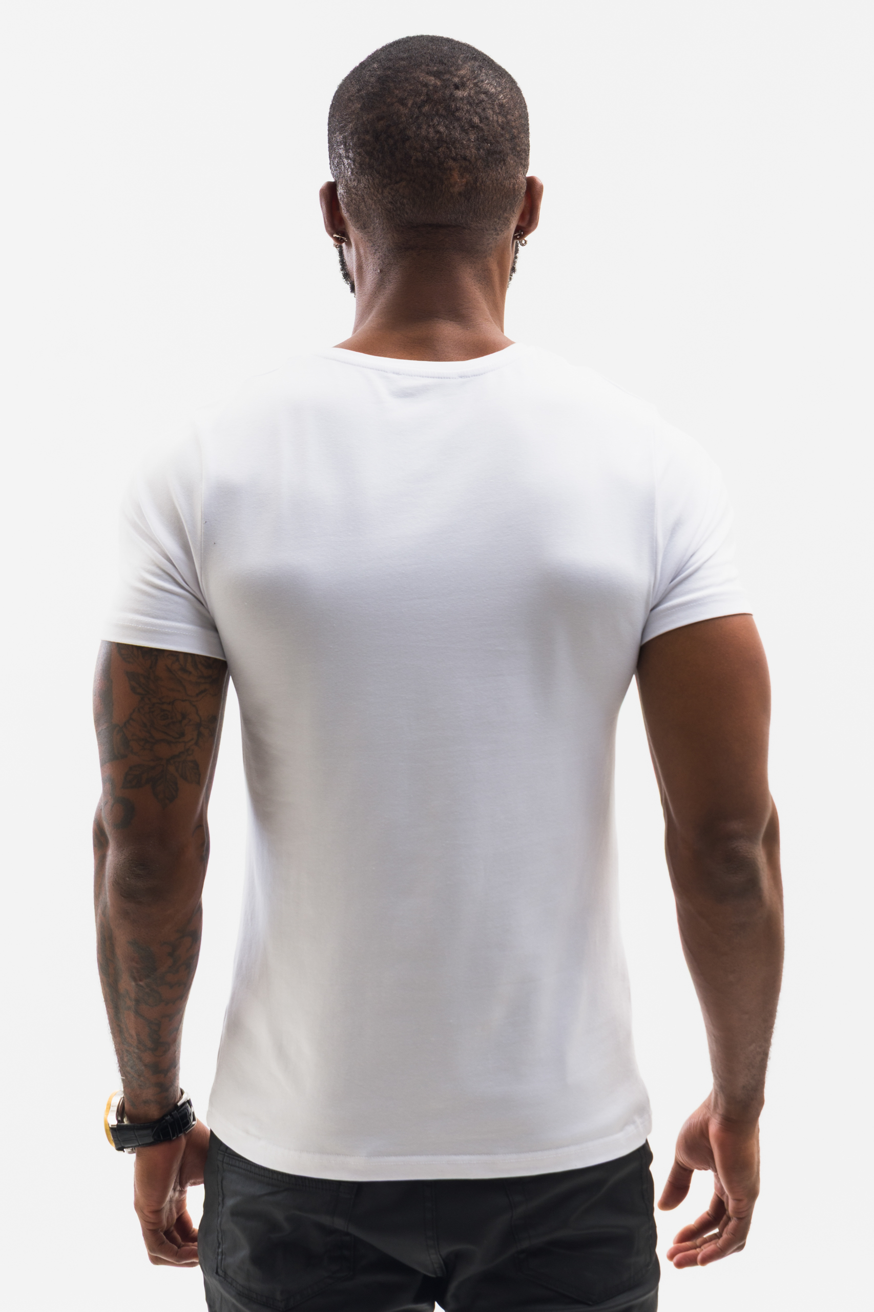 Men’s White Rhinestone Tiger Graphic T-Shirt | Calvano Blue-Eye Tiger Designer Tee - Image 3