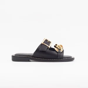 Amiya Ladies Heels Black Gold Sandals South Africa