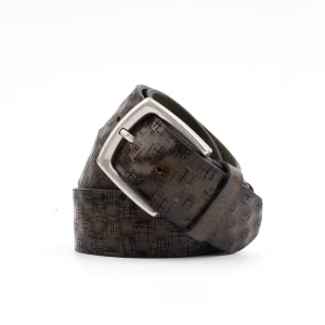 Calvano Khaki Leather Belt with unique textured pattern for stylish South African men